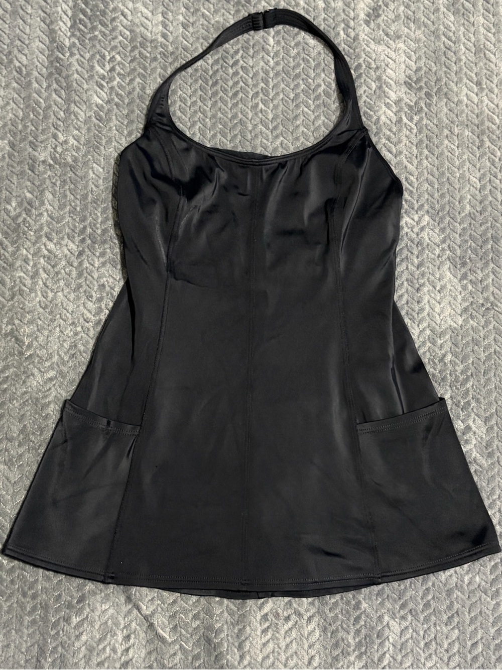 J. Crew Vintage,Black Halter Swimdress with Pockets